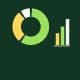 Illustration of a portfolio donut chart split among three colors beside three rising bars, representing a mix of stocks, bonds and cash.