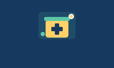 Illustration of a savings jar marked with a medical cross, with coins beside it, on a navy background.